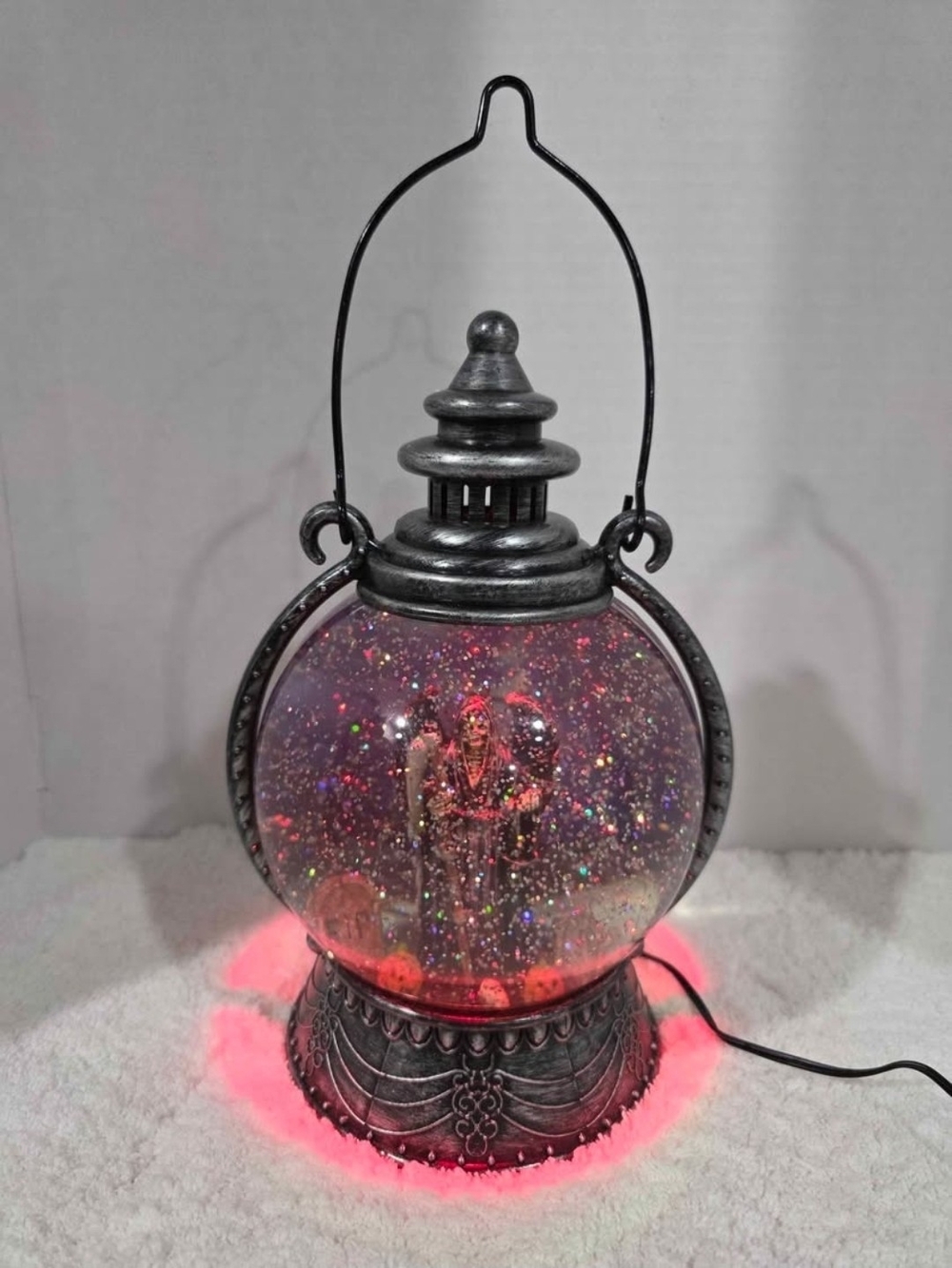 Pumpkin Hollow Water Grim Reaper Color Changing Glitter Lantern